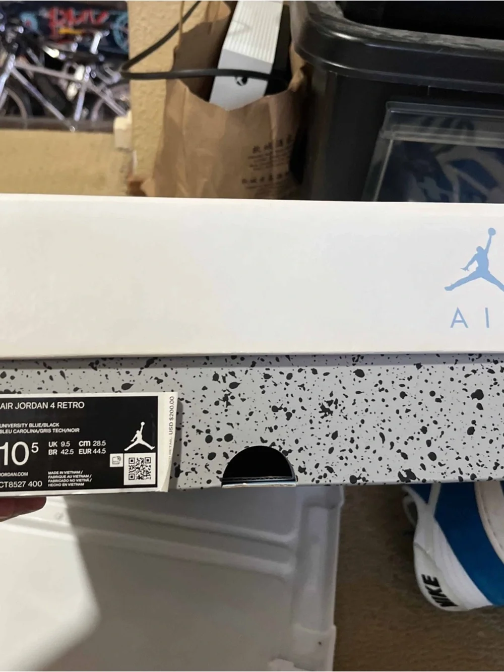 Nike Air Jordan 4 Retro University Blue 2021 CT8527-400 Men's Sz 10.5 UNC
